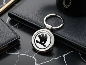 Skoda Schlüsselanhänger Herren Stabil Metallisch Look
